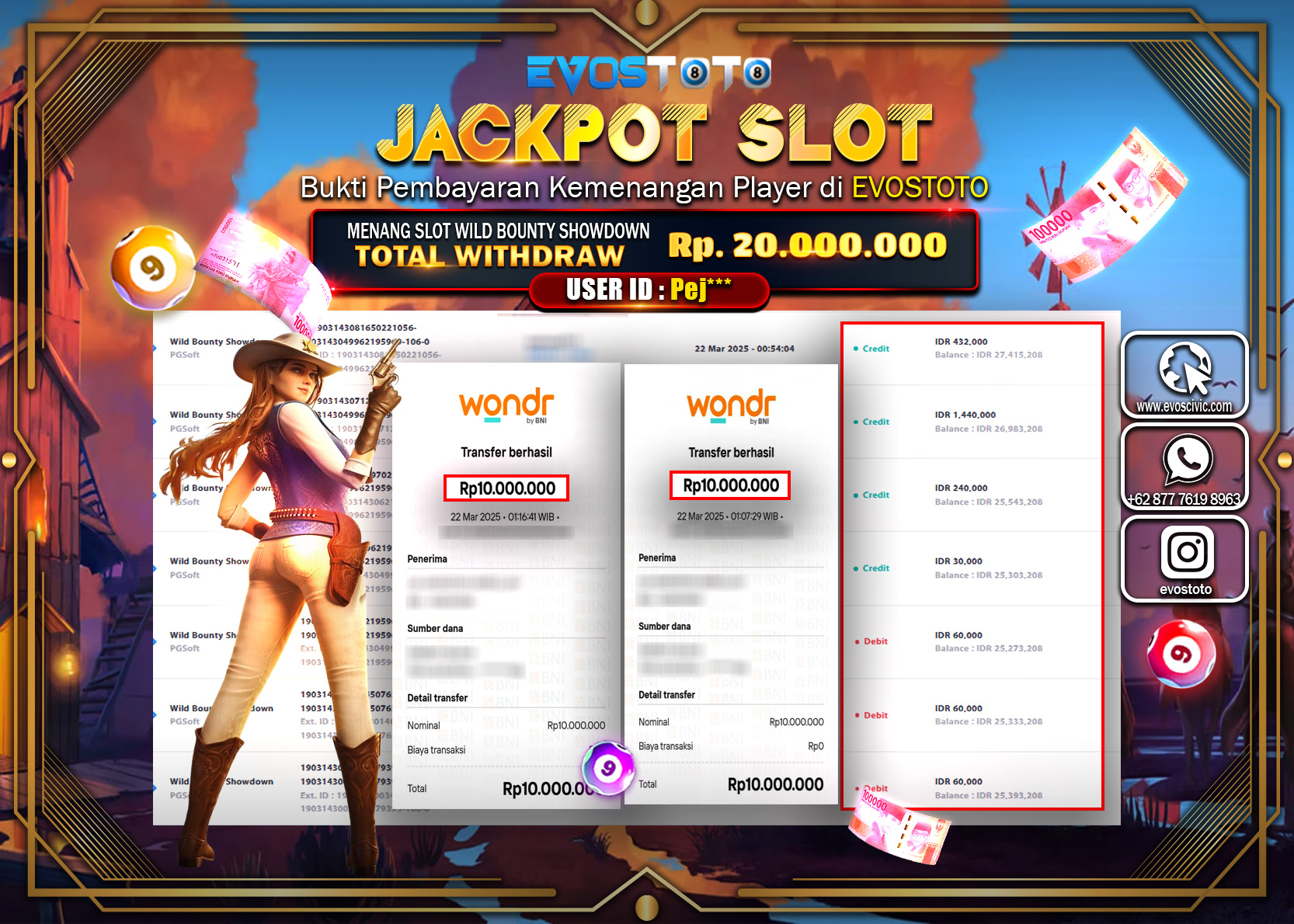 PEMBAYARAN JACKPOT SLOT WILD BOUNTY SHOWDOWN Rp. 20.000.000 DI BAYAR LANGSUNG !