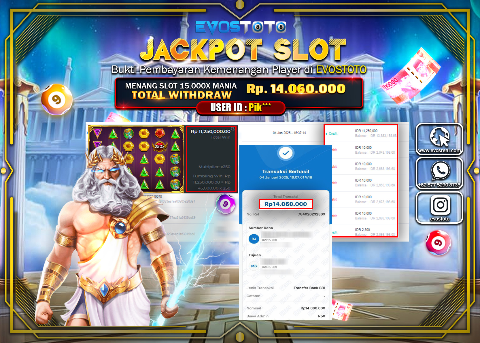 PEMBAYARAN JACKPOT SLOT 15.000X MANIA Rp.14.060.000 DI BAYAR LANGSUNG !