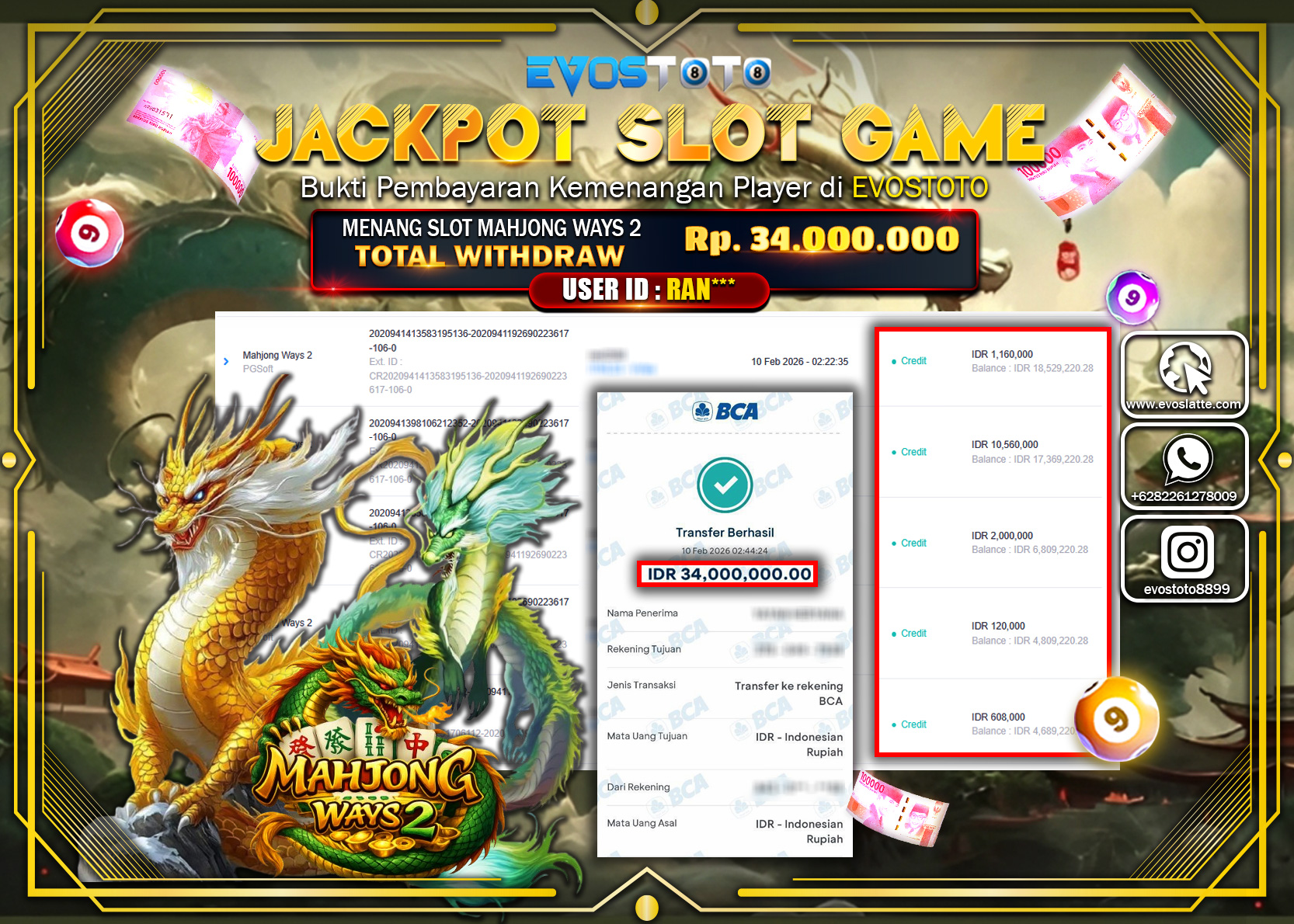 PEMBAYARAN JACKPOT SLOT MAHJONG WAYS 2 Rp.34.000.000 DI BAYAR LANGSUNG !