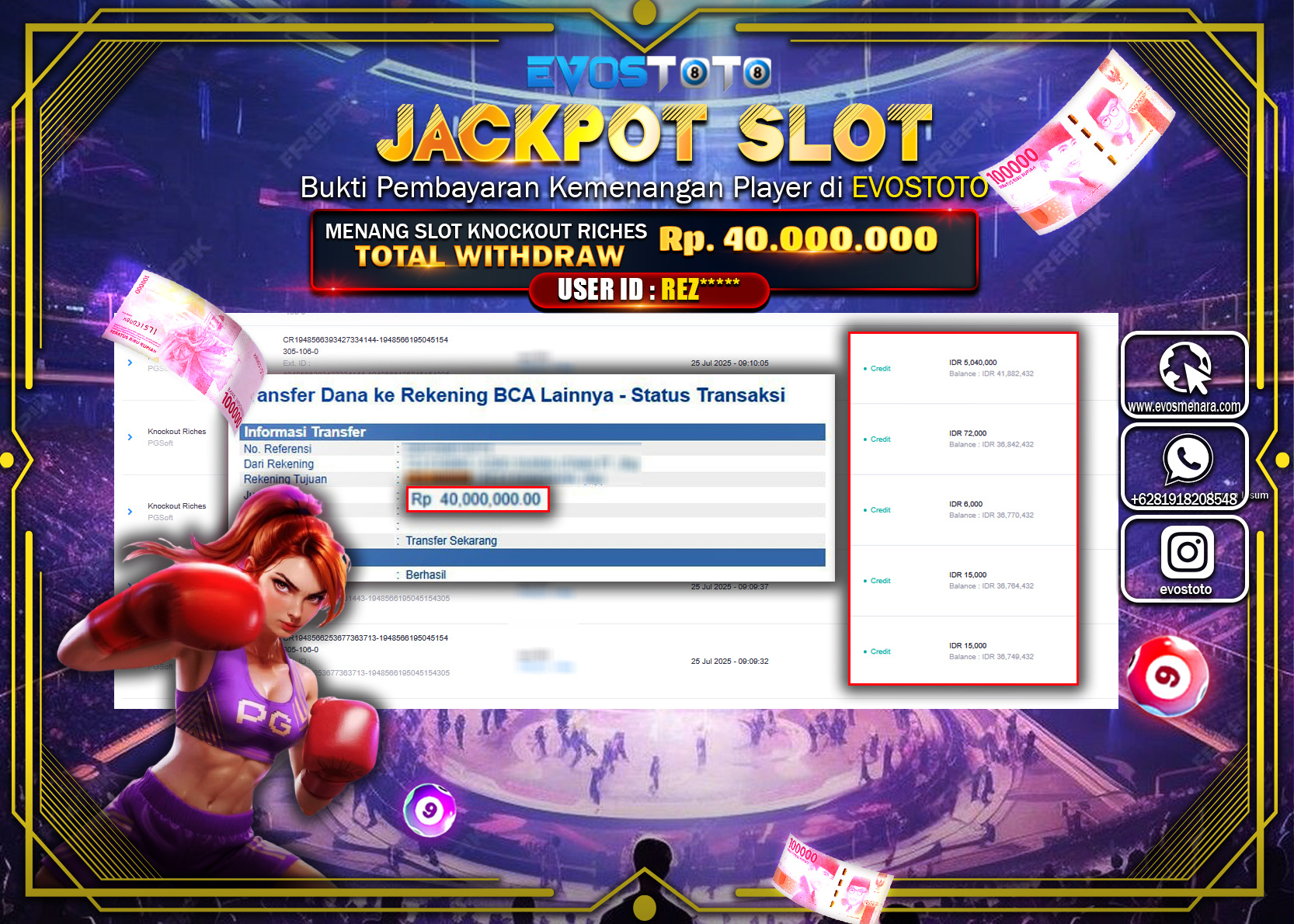 PEMBAYARAN JACKPOT SLOT KNOCKOUT RICHES  Rp.40.000.000 DI BAYAR LANGSUNG !