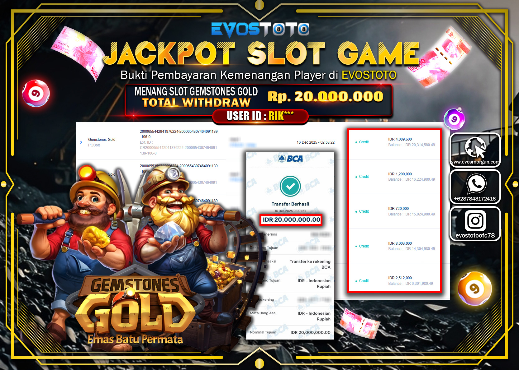 PEMBAYARAN JACKPOT SLOT GEMSTONES GOLD Rp.20.000.000 DI BAYAR LANGSUNG !
