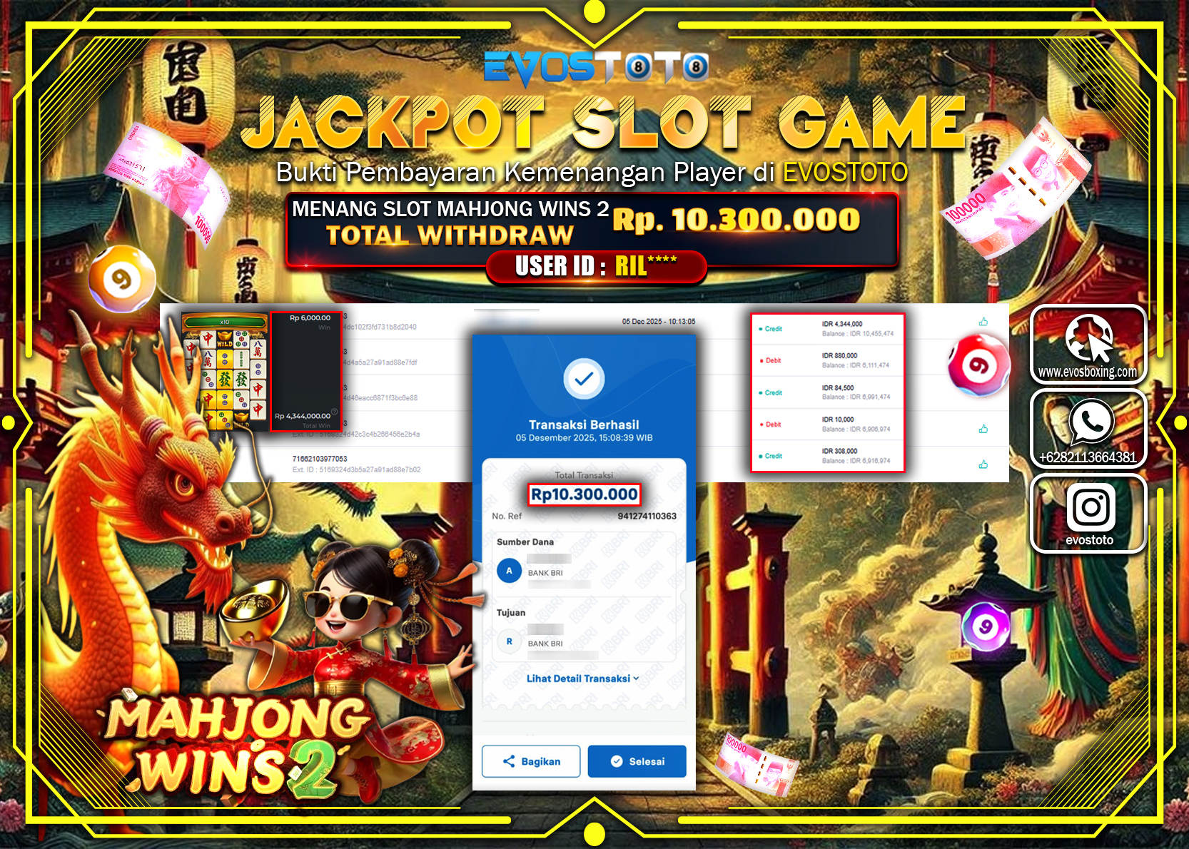 PEMBAYARAN JACKPOT SLOT MAHJONG WINS 2 Rp.10.300.000 DI BAYAR LANGSUNG !