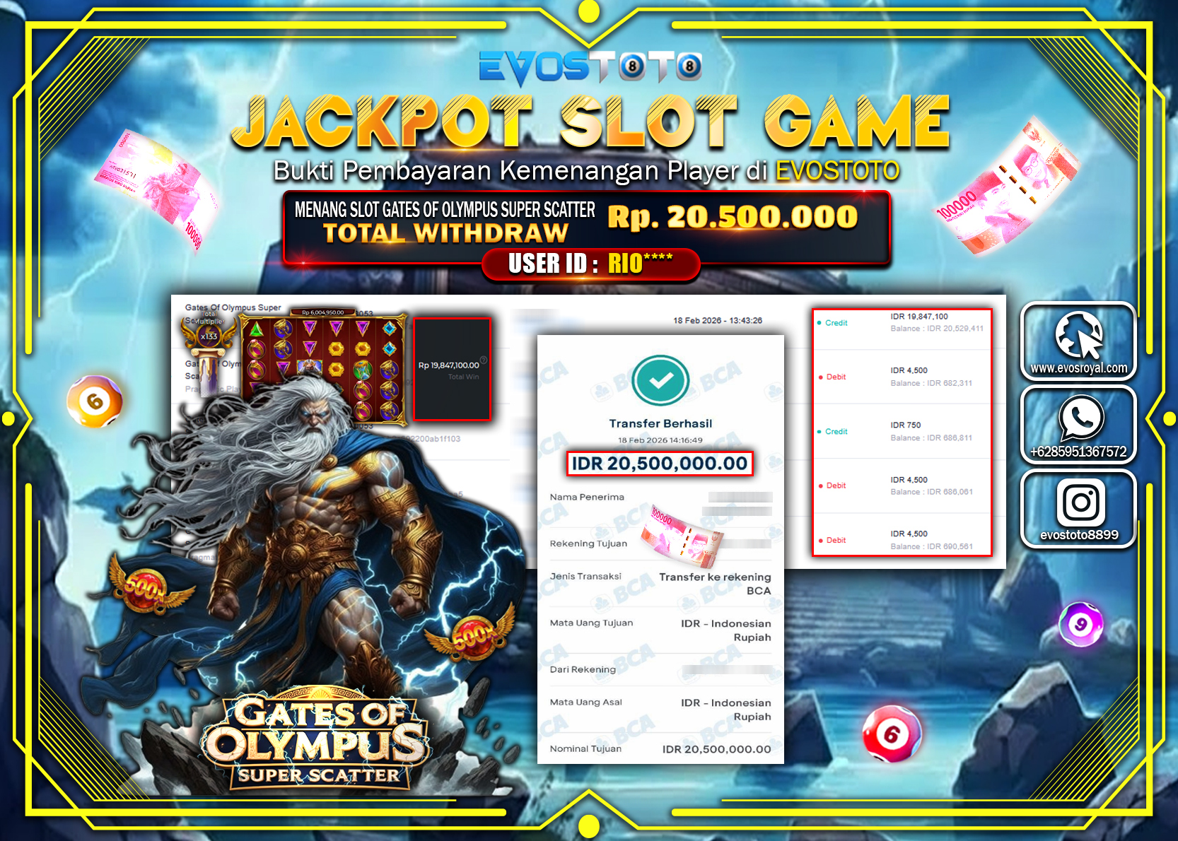 PEMBAYARAN JACKPOT SLOT GATES OF OLYMPUS SUPER SCATTER Rp.20.500.000 DI BAYAR LANGSUNG !