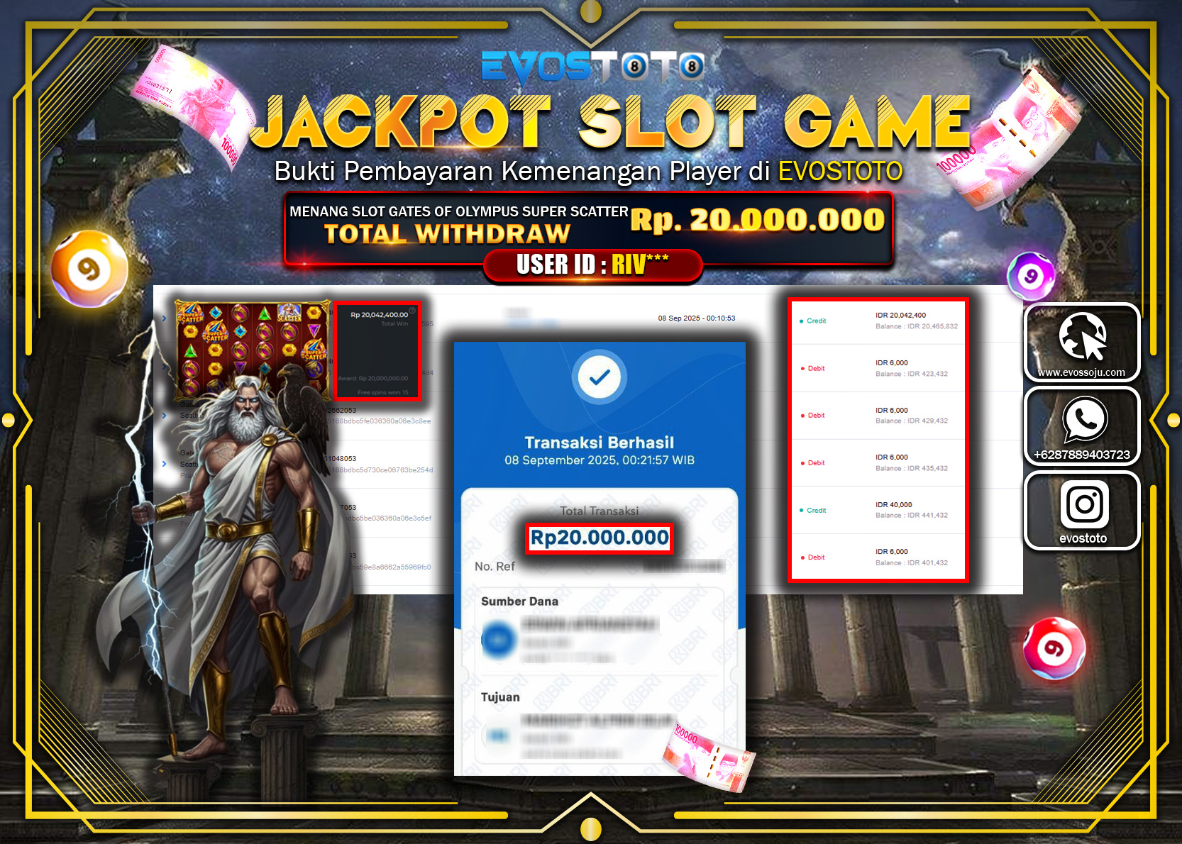 PEMBAYARAN JACKPOT SLOT GATES OF OLYMPUS SUPER SCATTER Rp20.000.000 DI BAYAR LANGSUNG !