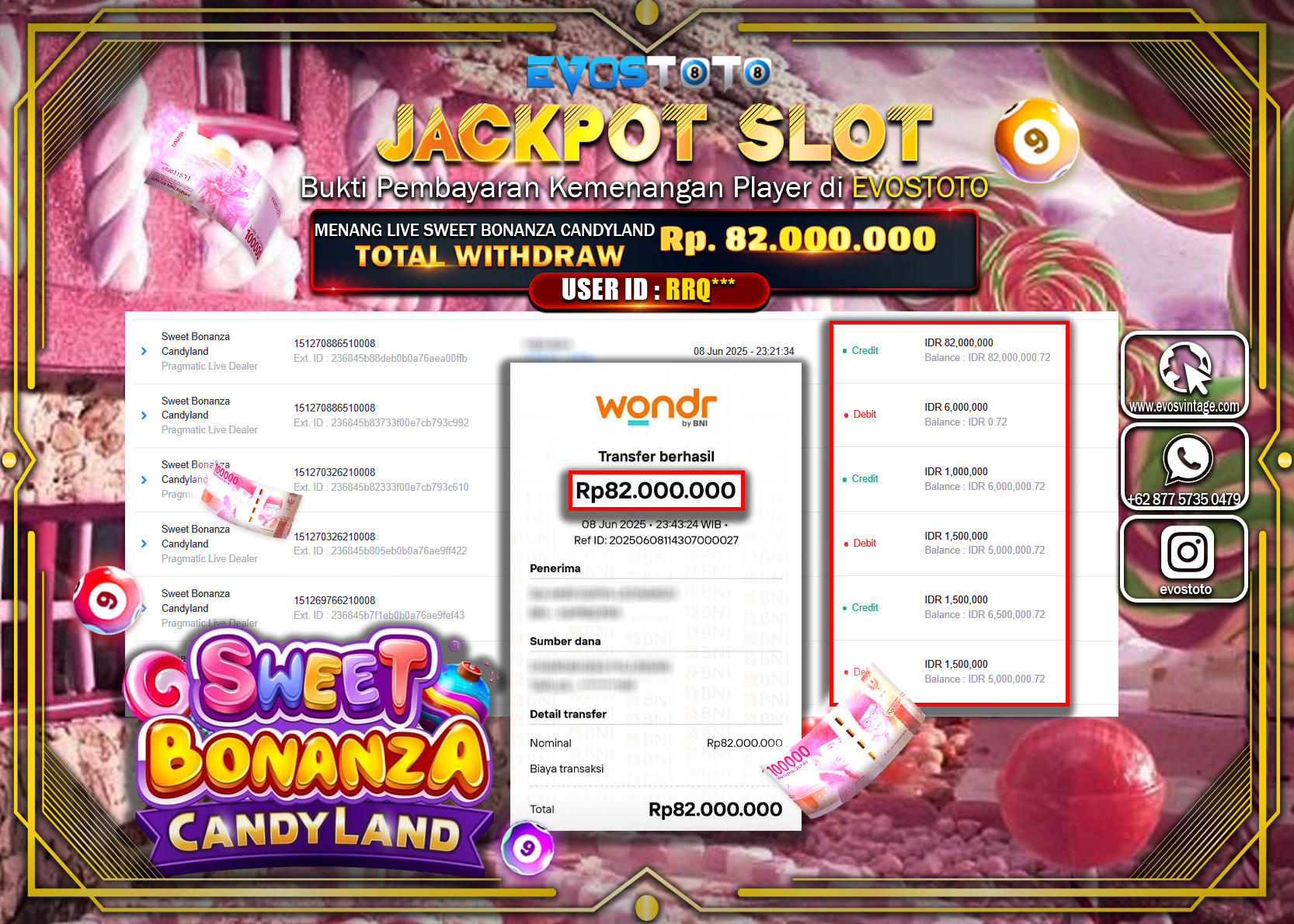 PEMBAYARAN JACKPOT SLOT SWEET BONANZA CANDYLAND 82.000.000 DI BAYAR LANGSUNG !
