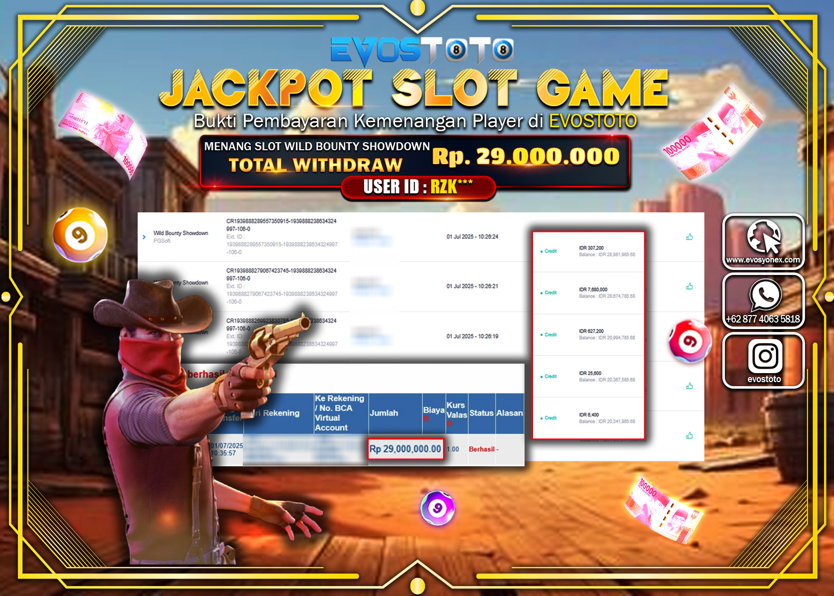 PEMBAYARAN JACKPOT SLOT WILD BOUNTY SHOWDOWN RP29.000.000 DI BAYAR LANGSUNG !