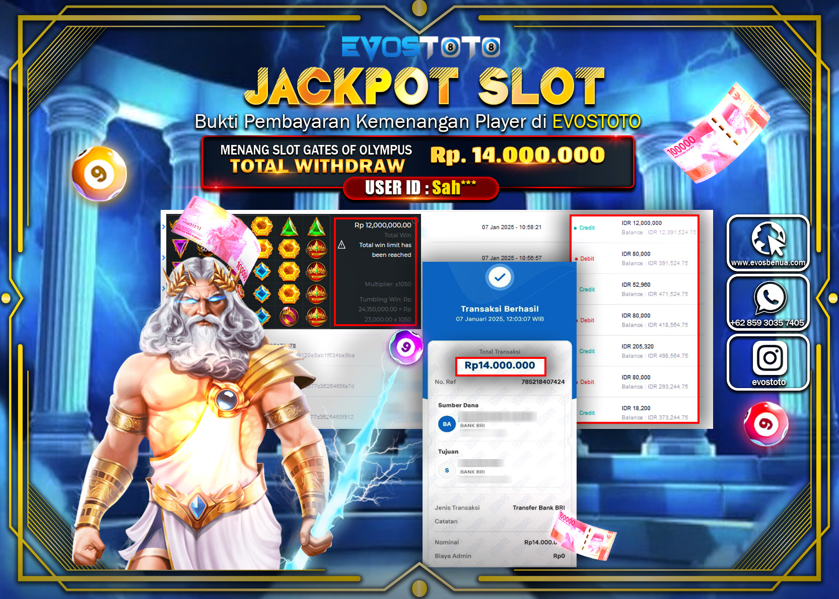 PEMBAYARAN JACKPOT SLOT GATES OF OLYMPUS Rp.16.000.000 DI BAYAR LANGSUNG !