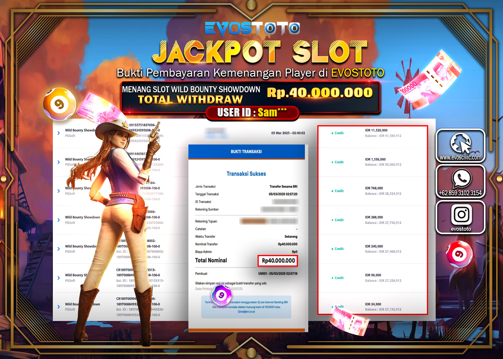 PEMBAYARAN JACKPOT SLOT WILD BOUNTY SHOWDOWN Rp. 40.000.000 DI BAYAR LANGSUNG !