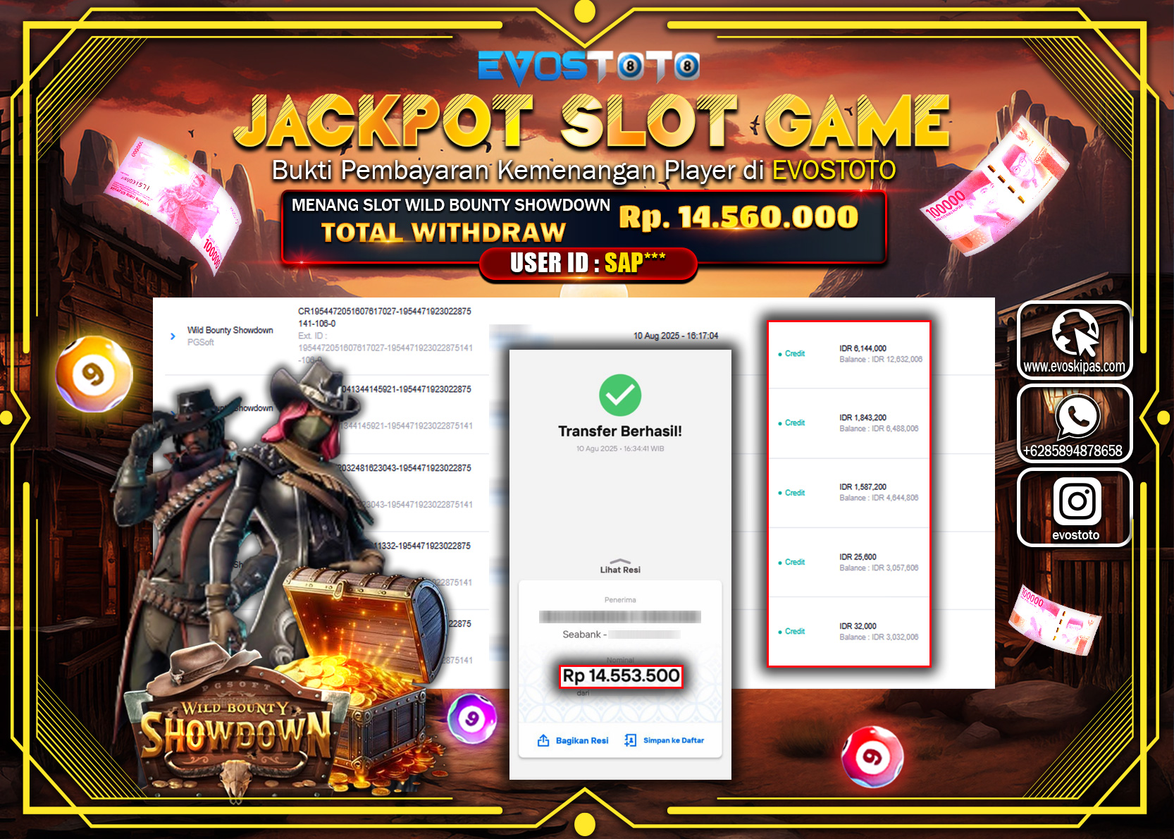 PEMBAYARAN JACKPOT SLOT WILD BOUNTY SHOWDOWN Rp14.560.000 DI BAYAR LANGSUNG !