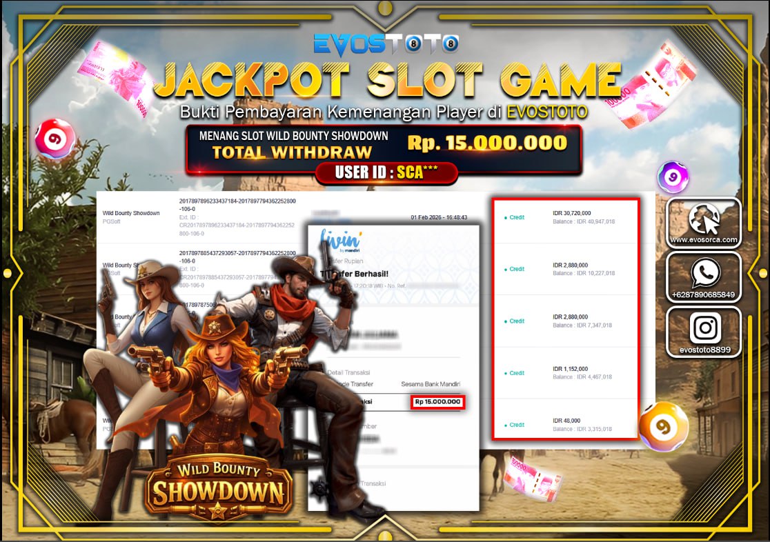 PEMBAYARAN JACKPOT SLOT WILD BOUNTY SHOWDOWN Rp.15.000.000 DI BAYAR LANGSUNG !