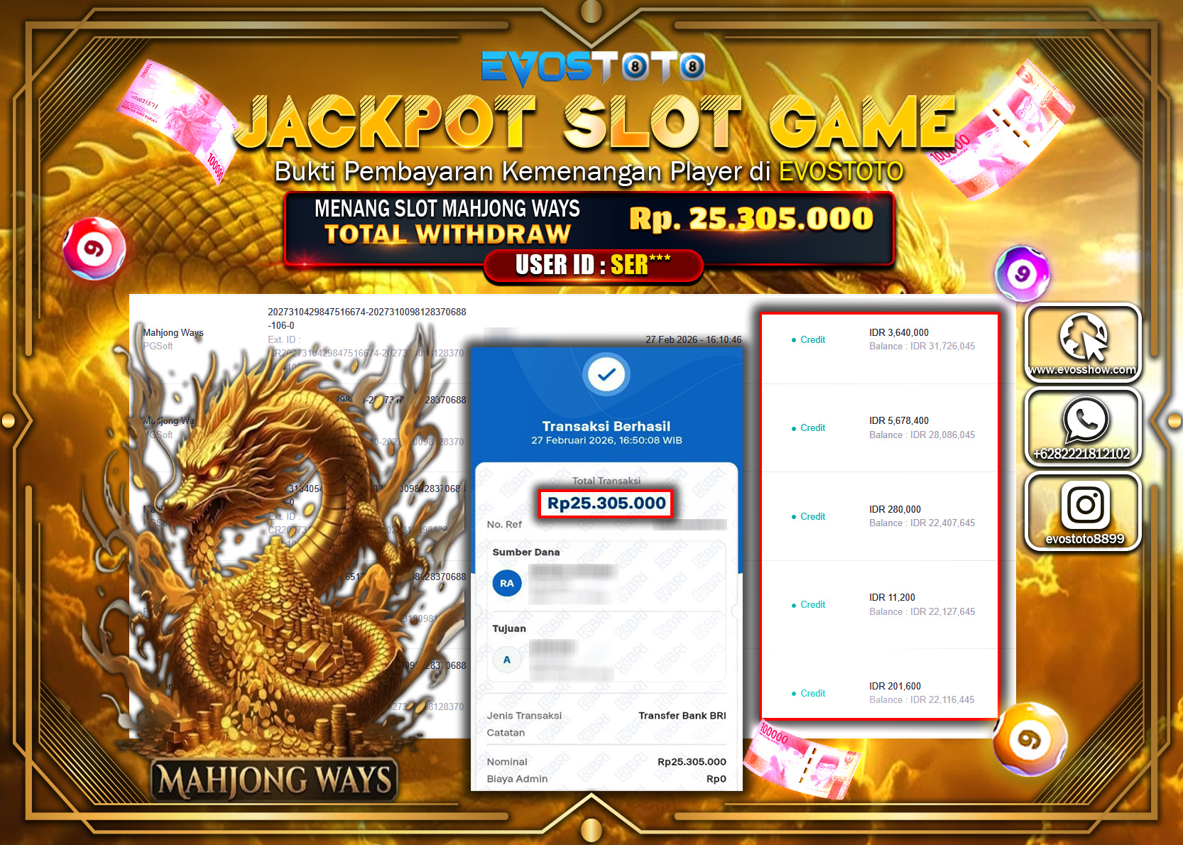PEMBAYARAN JACKPOT SLOT MAHJONG WAYS Rp.25.305.000 DI BAYAR LANGSUNG !