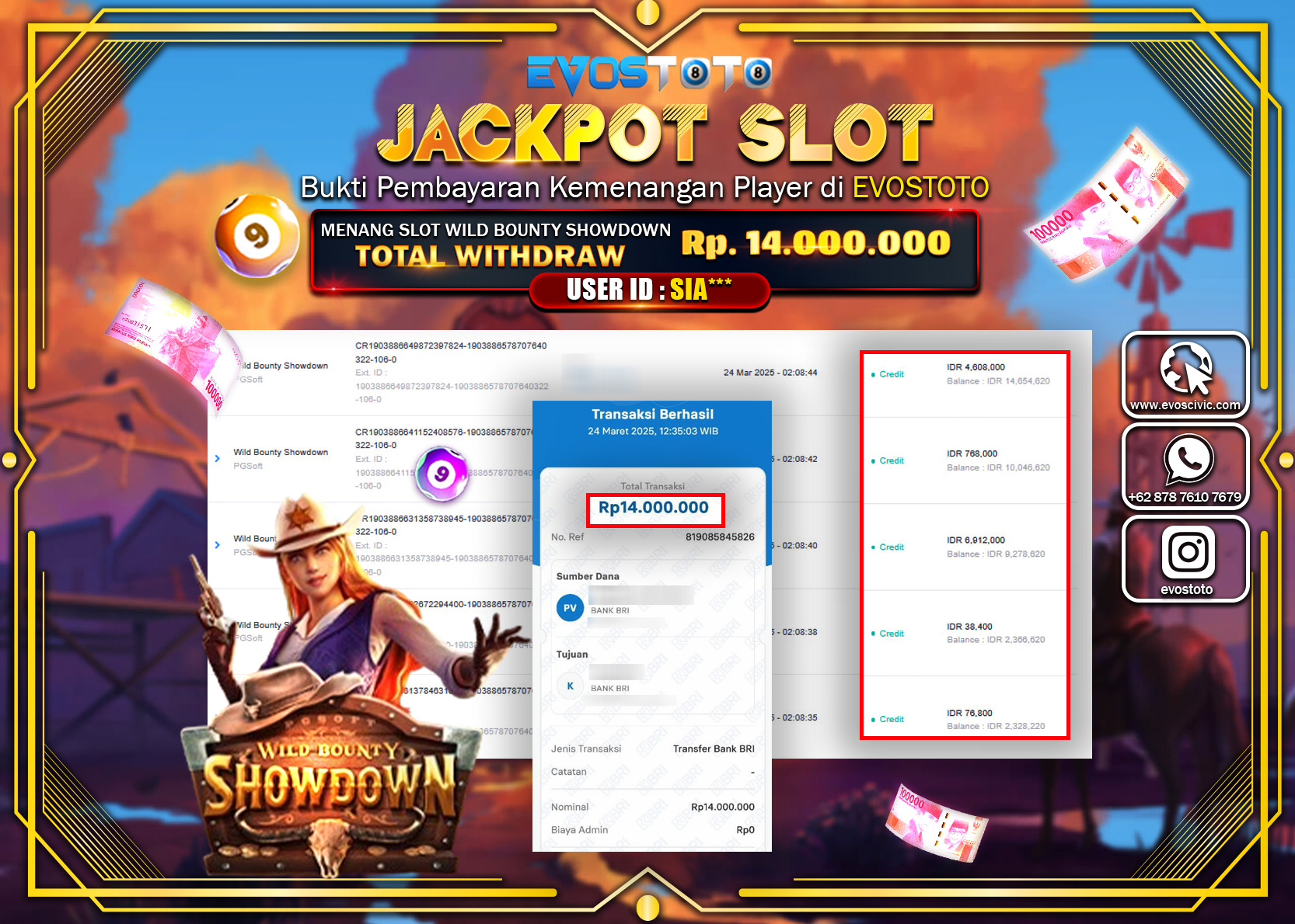 PEMBAYARAN JACKPOT SLOT WILD BOUNTY SHOWDOWN Rp.14.000.000 DI BAYAR LANGSUNG !