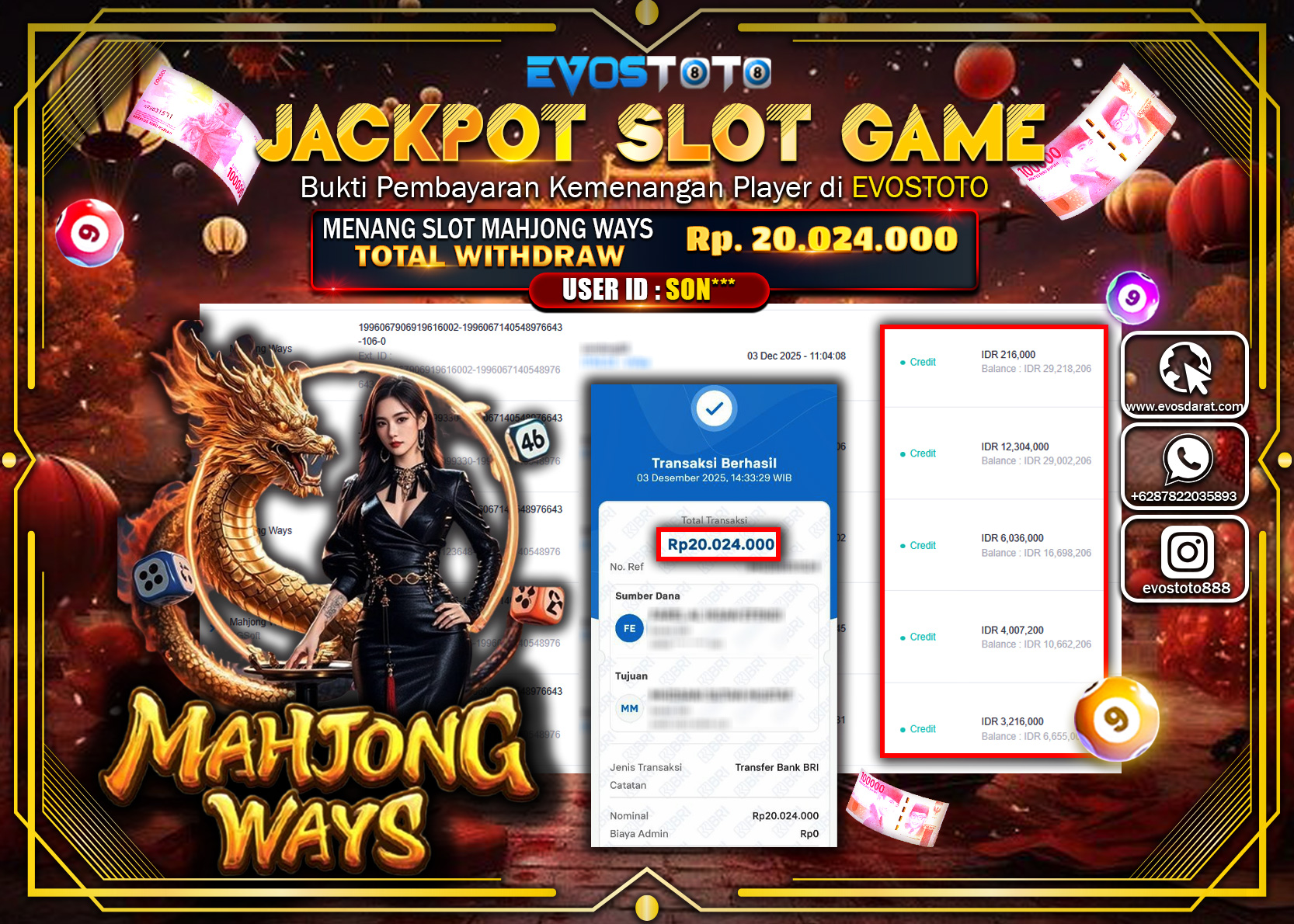 PEMBAYARAN JACKPOT SLOT MAHJONG WAYS Rp.20.024.000 DI BAYAR LANGSUNG !
