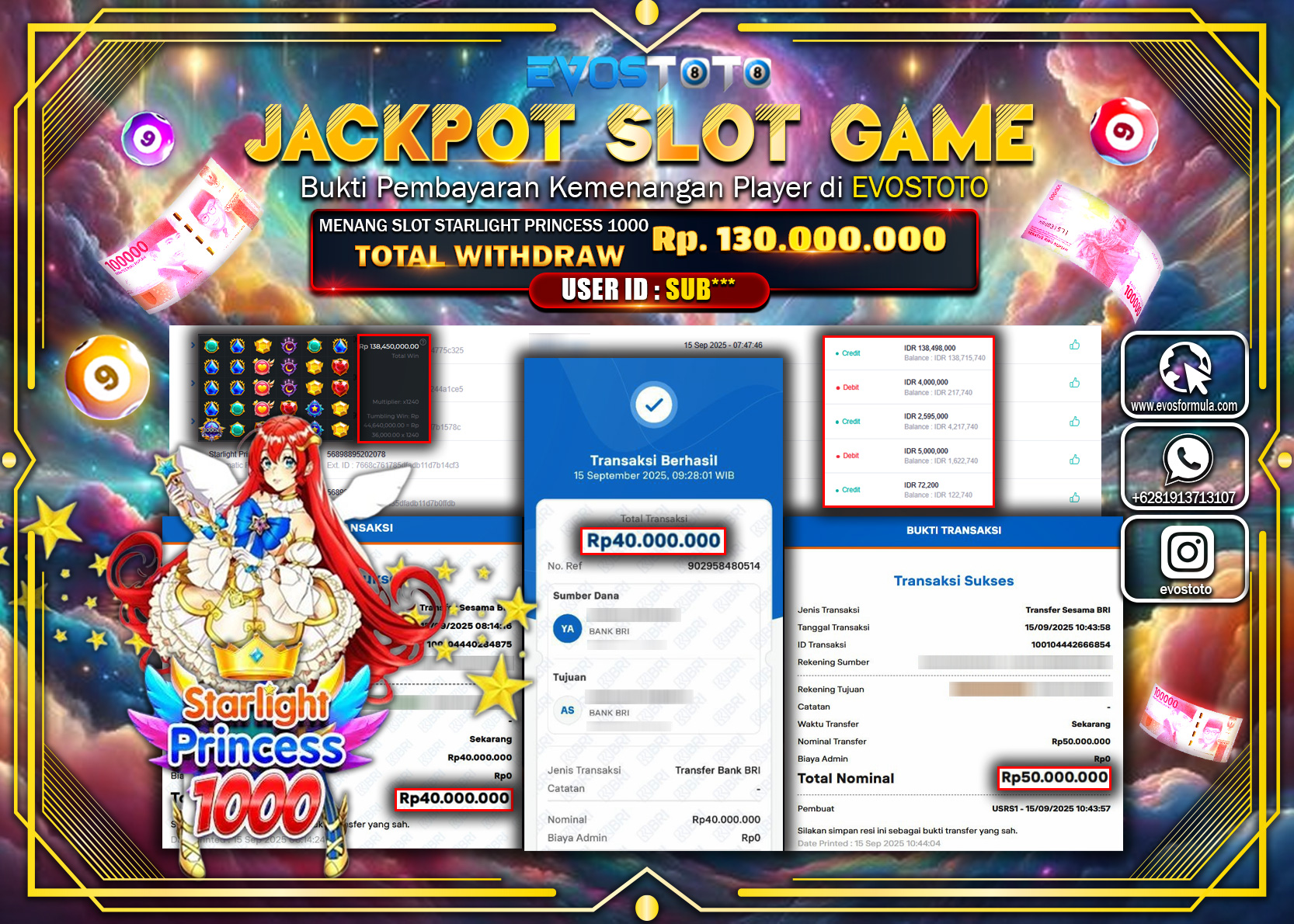 PEMBAYARAN JACKPOT SLOT STARLIGHT PRINCESS 1000 Rp130.000.000 DI BAYAR LANGSUNG !