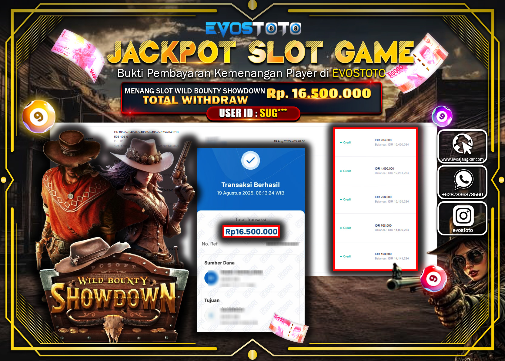 PEMBAYARAN JACKPOT SLOT WILD BOUNTY SHOWDOWN  Rp16.500.000 DI BAYAR LANGSUNG !