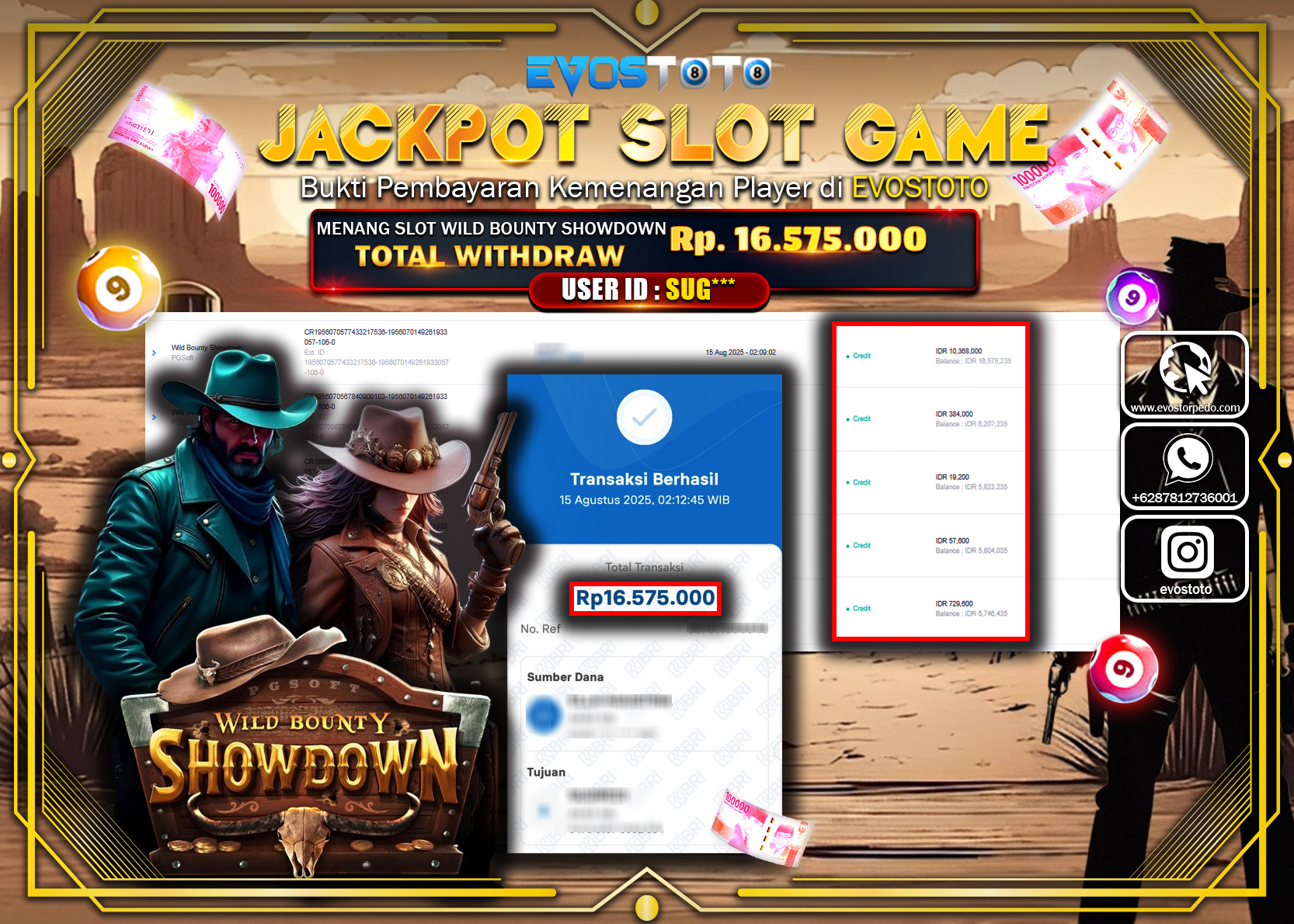 PEMBAYARAN JACKPOT SLOT WILD BOUNTY SHOWDOWN Rp16.575.000 DI BAYAR LANGSUNG !