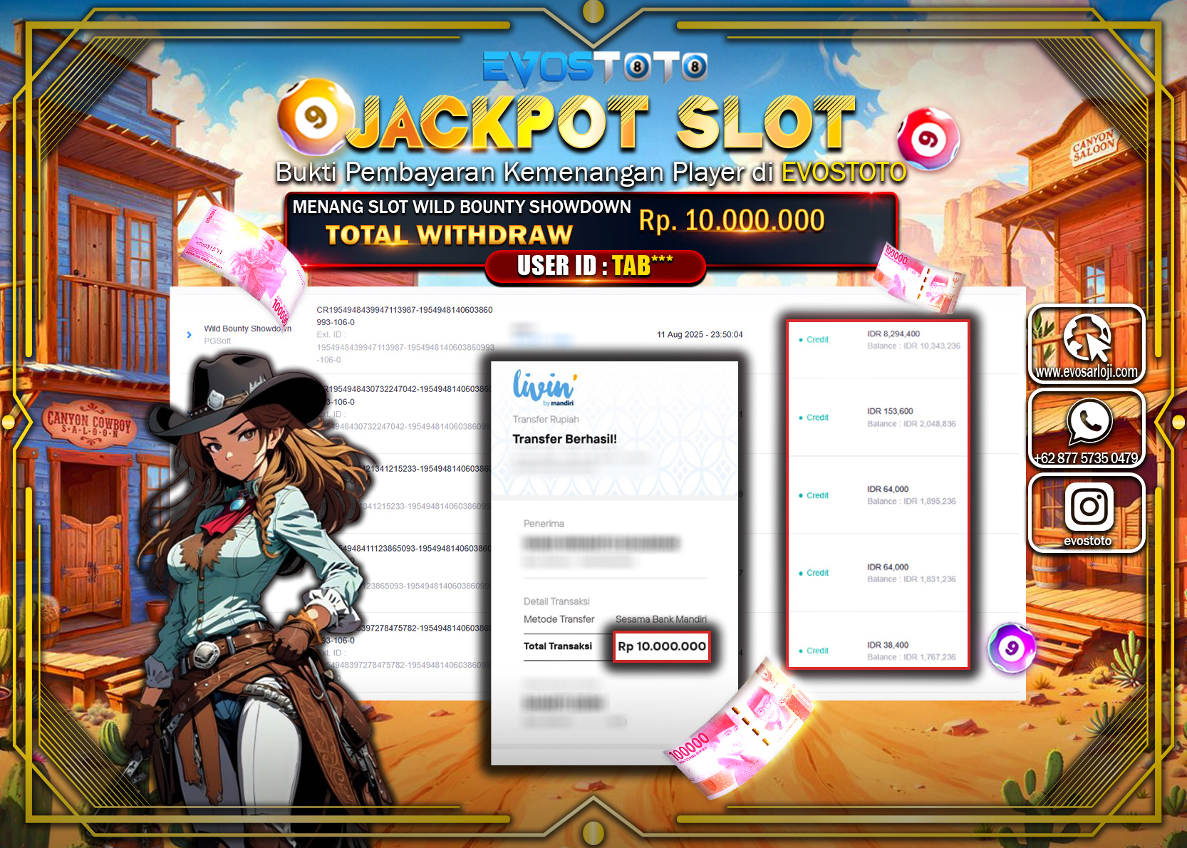 PEMBAYARAN JACKPOT SLOT WILD BOUNTY SHOWDOWN Rp10.000.000 DI BAYAR LANGSUNG !