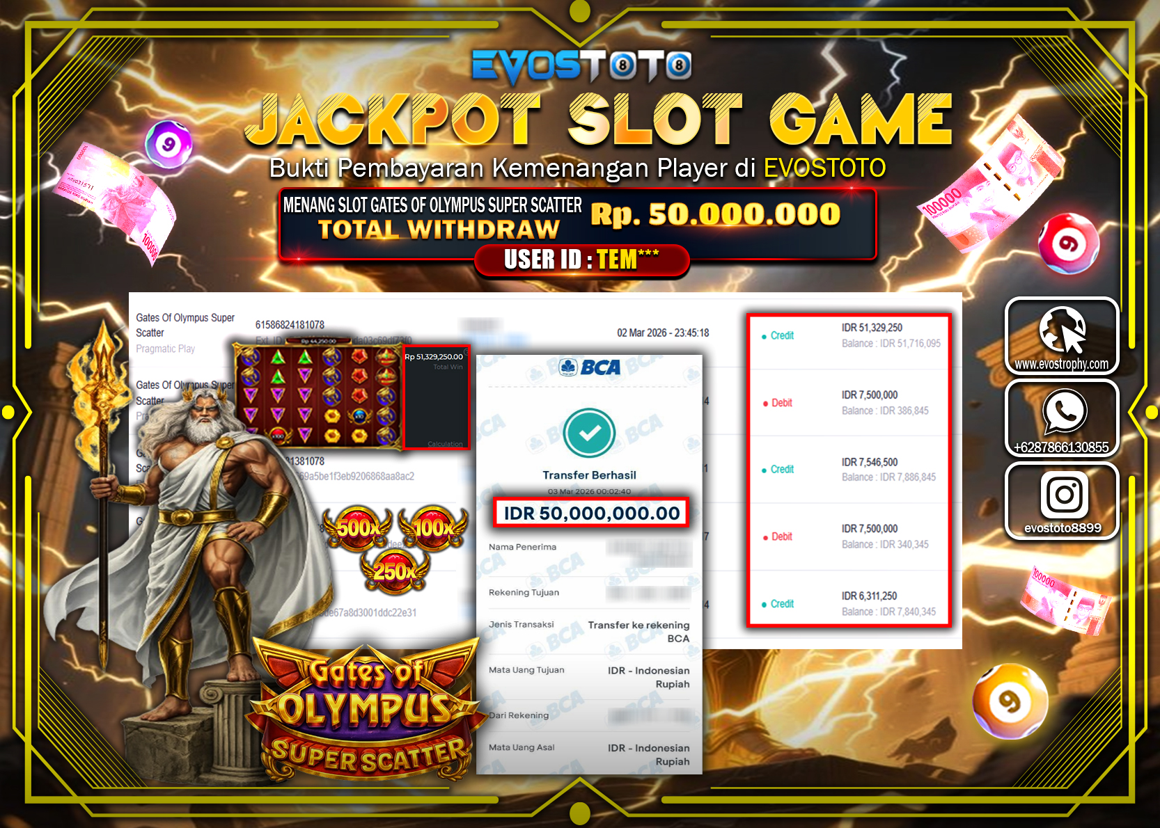PEMBAYARAN JACKPOT SLOT GATES OF OLYMPUS SUPER SCATTER Rp.50.000.000 DI BAYAR LANGSUNG !