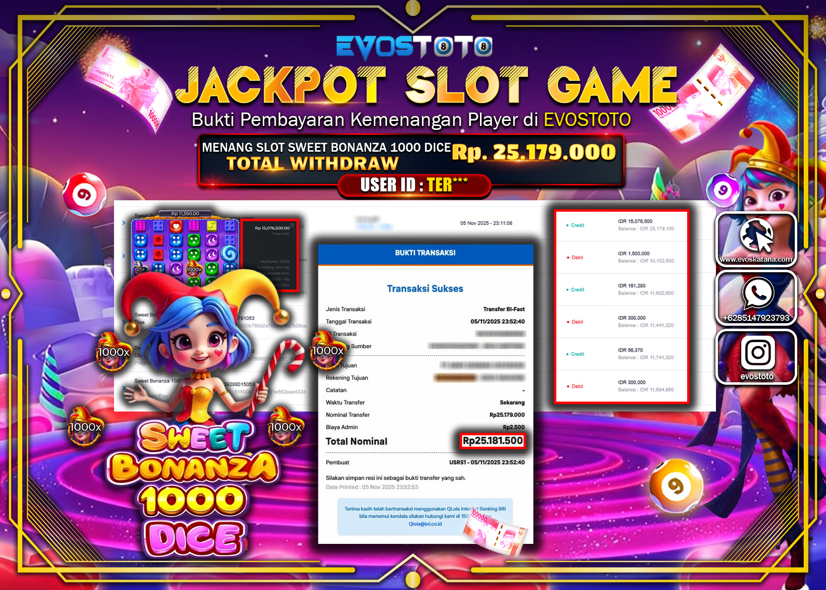 PEMBAYARAN JACKPOT SLOT SWEET BONANZA 1000 DICE Rp25.179.000 DI BAYAR LANGSUNG !