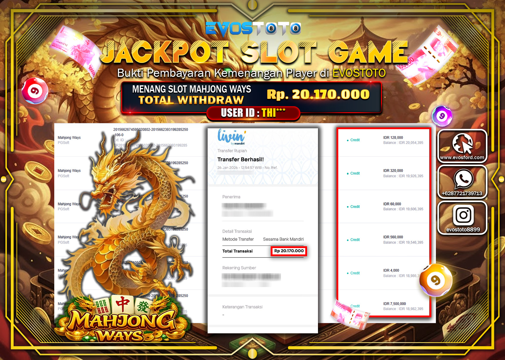 PEMBAYARAN JACKPOT SLOT MAHJONG WAYS Rp.20.170.000 DI BAYAR LANGSUNG !