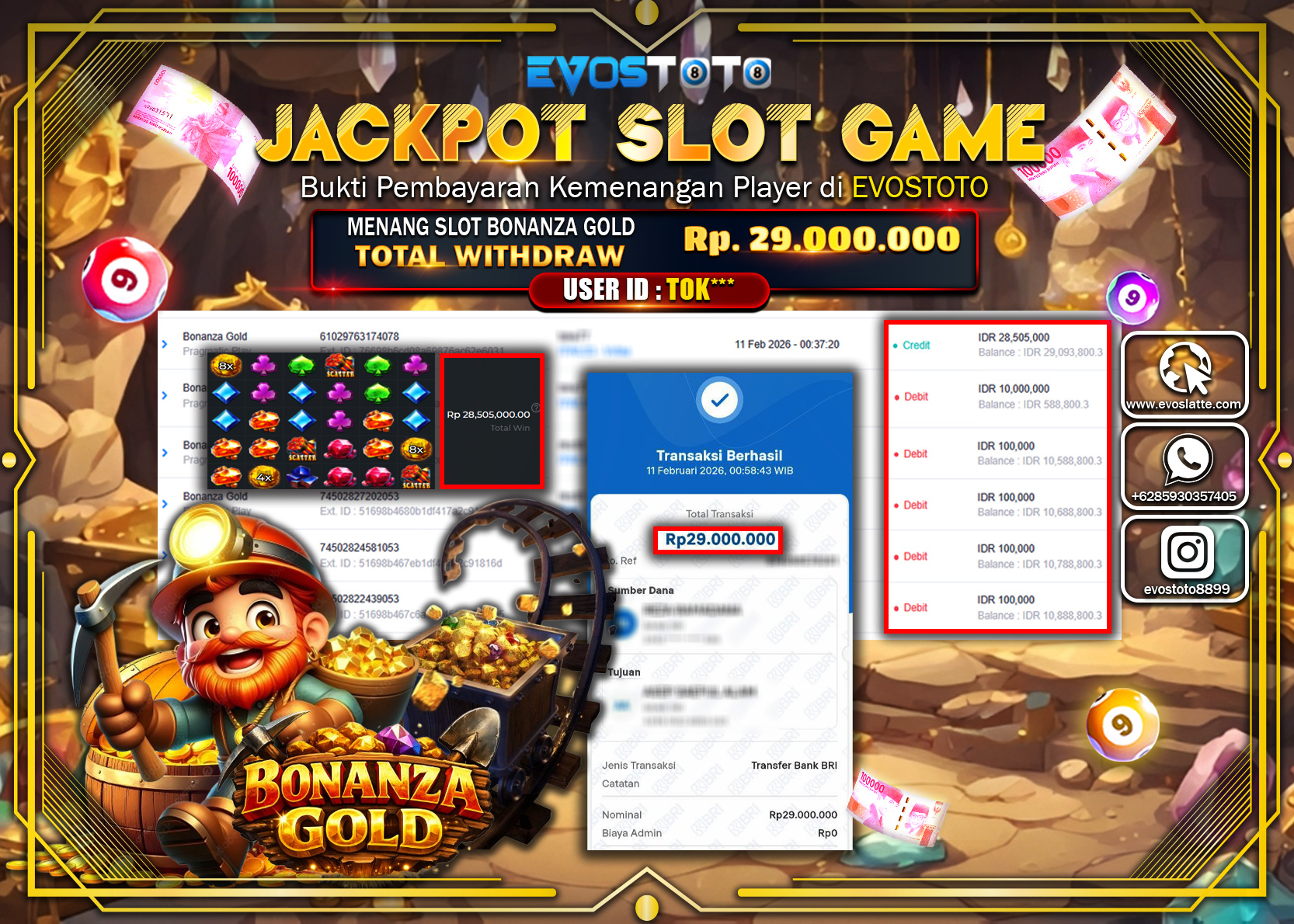 PEMBAYARAN JACKPOT SLOT BONANZA GOLD Rp.29.000.000 DI BAYAR LANGSUNG !