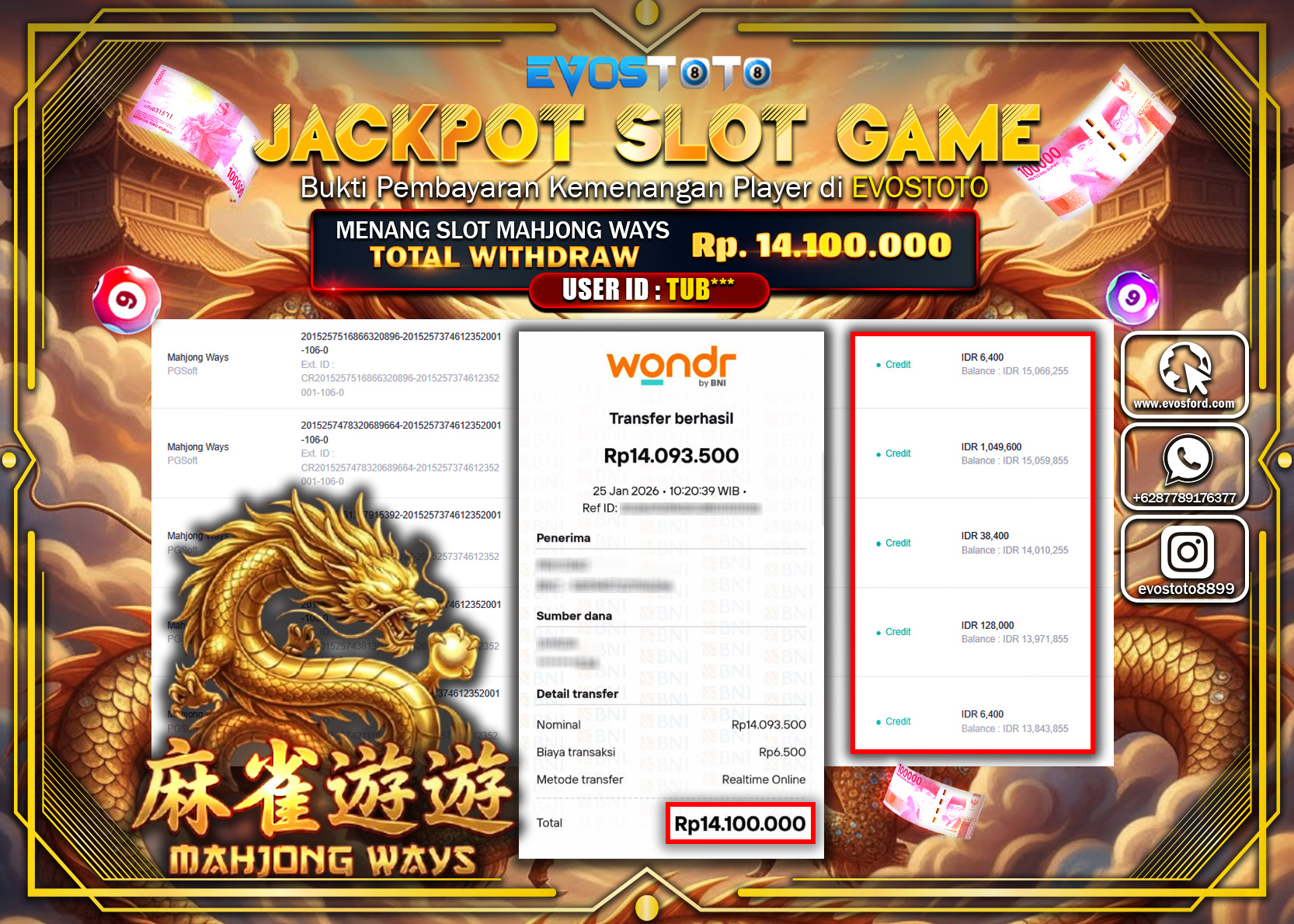 PEMBAYARAN JACKPOT SLOT MAHJONG WAYS Rp.14.100.000 DI BAYAR LANGSUNG !