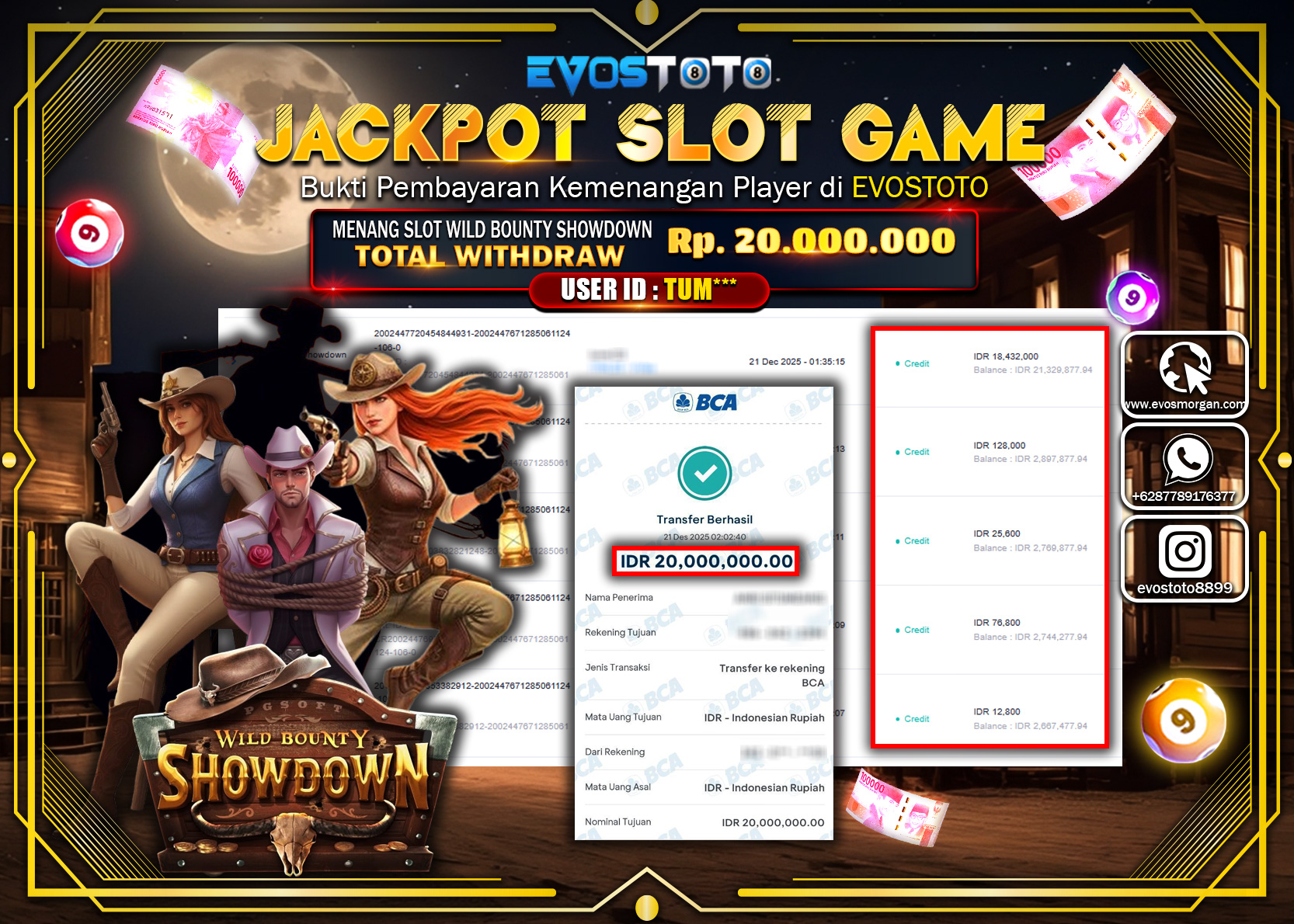 PEMBAYARAN JACKPOT SLOT WILD BOUNTY SHOWDOWN Rp.20.000.000 DI BAYAR LANGSUNG !