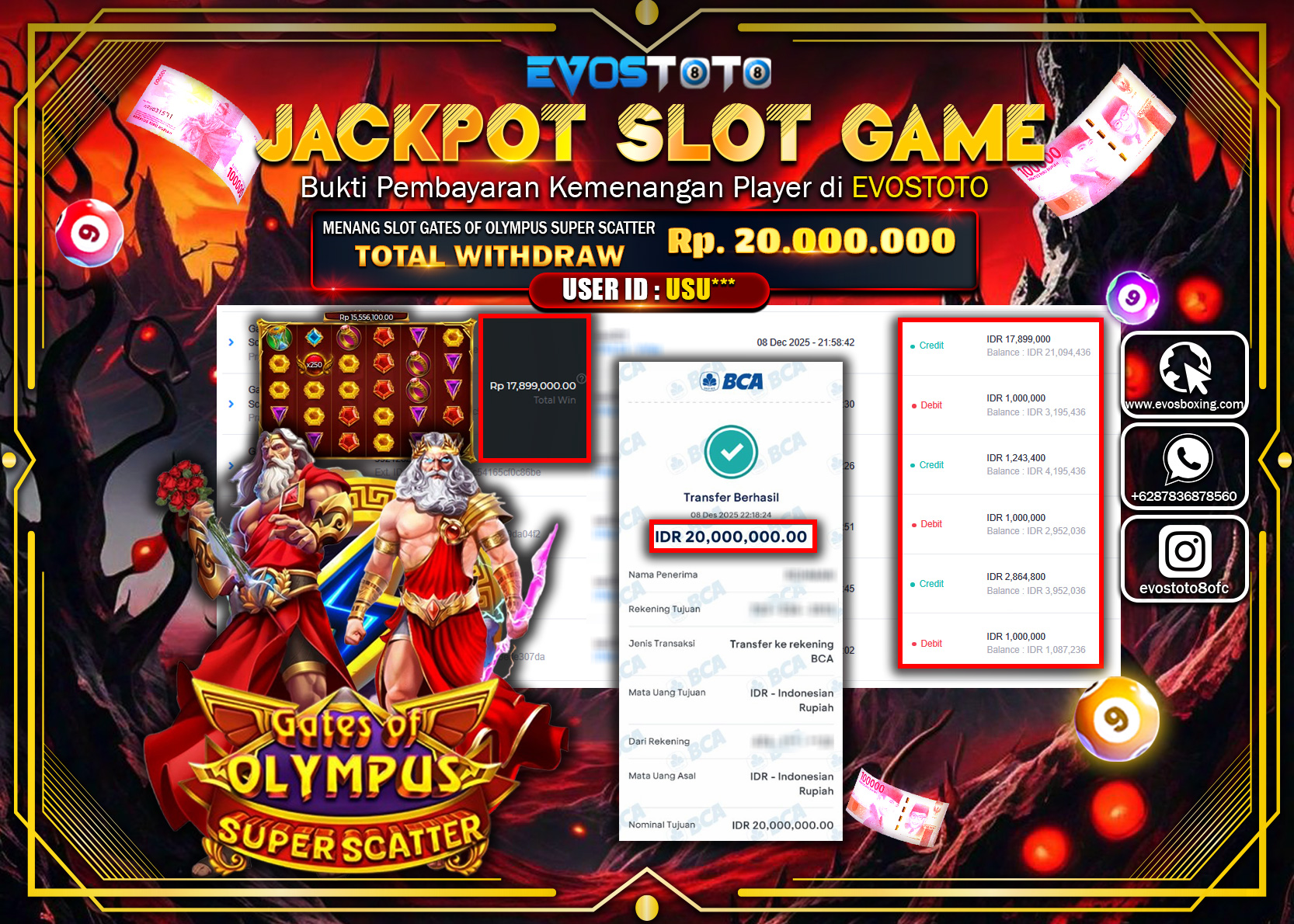 PEMBAYARAN JACKPOT SLOT GATES OF OLYMPUS SUPER SCATTER Rp.20.000.000 DI BAYAR LANGSUNG !