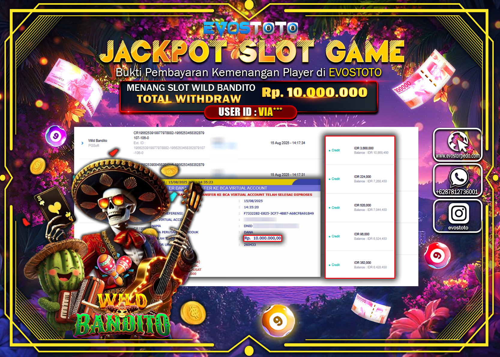 PEMBAYARAN JACKPOT SLOT WILD BANDITO Rp10.000.000 DI BAYAR LANGSUNG !