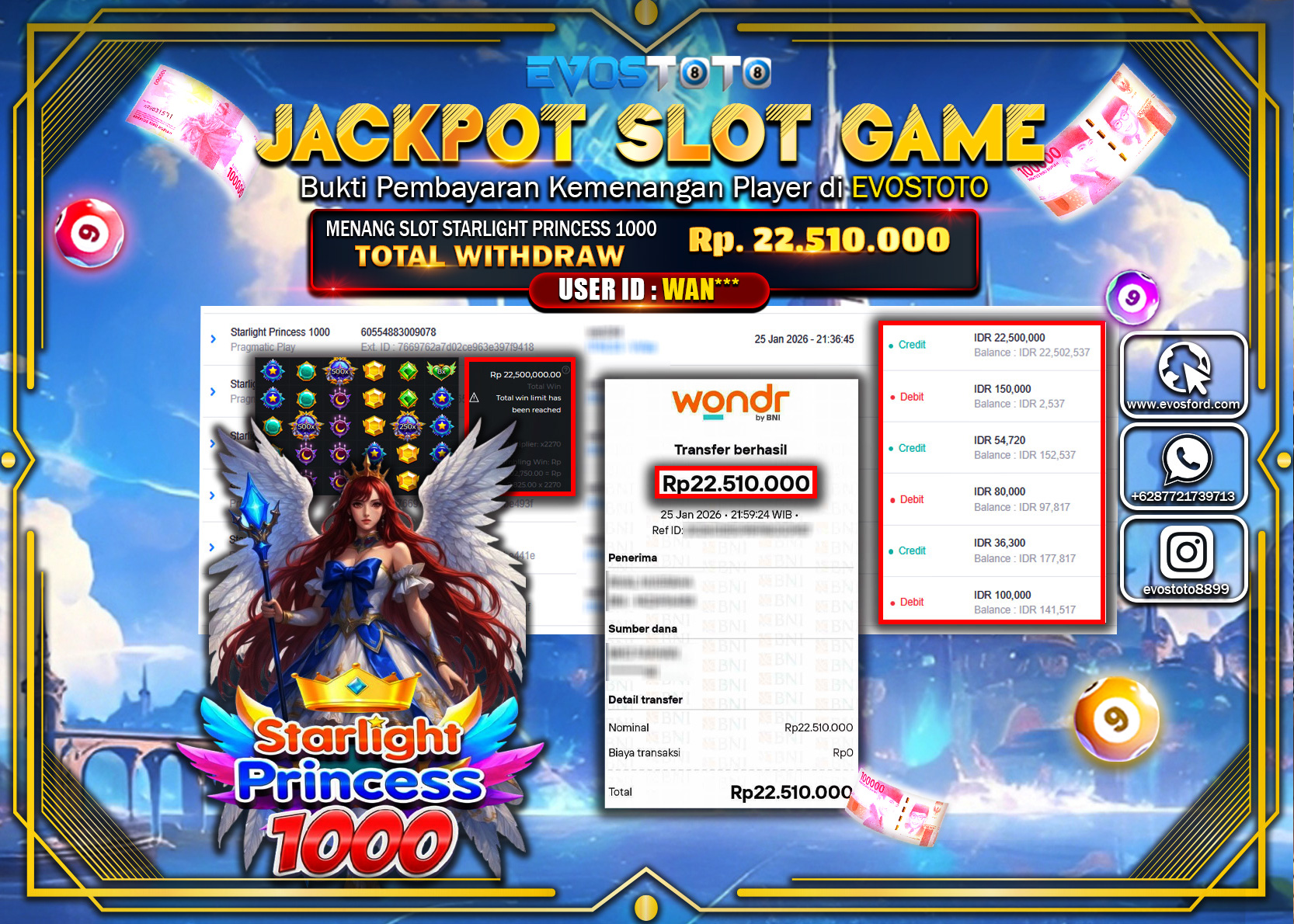 PEMBAYARAN JACKPOT SLOT STARLIGHT PRINCESS 1000  Rp.22.510.000 DI BAYAR LANGSUNG !
