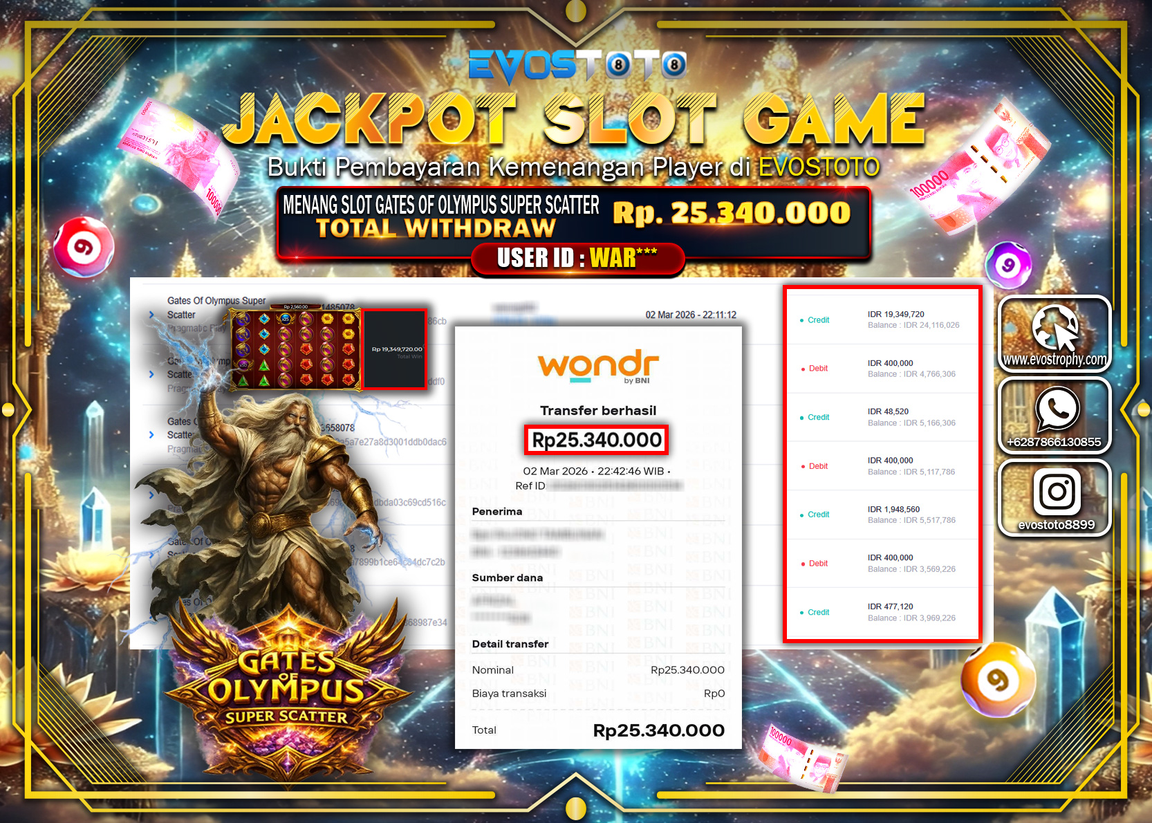 PEMBAYARAN JACKPOT SLOT GATES OF OLYMPUS SUPER SCATTER Rp.25.340.000 DI BAYAR LANGSUNG !