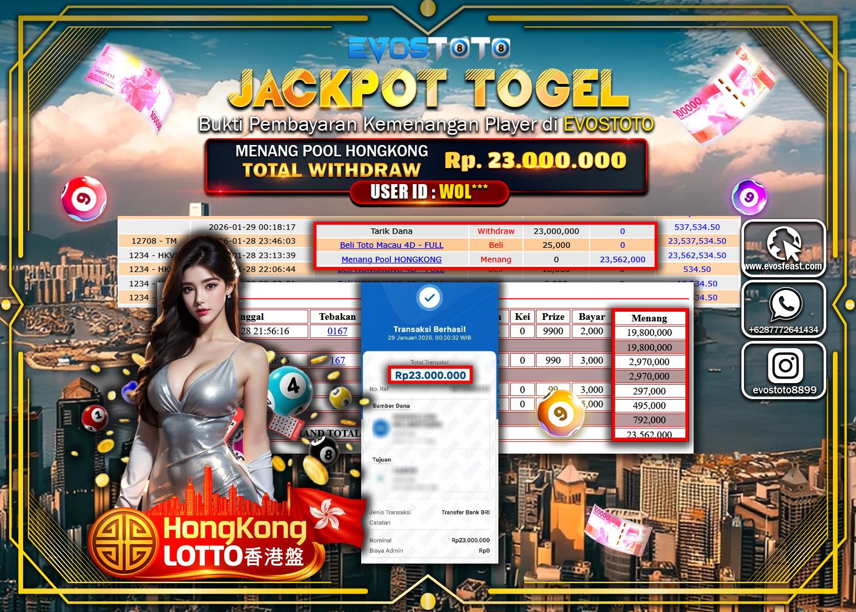 PEMBAYARAN JACKPOT TOGEL POOL HONGKONG Rp.23.000.000 DI BAYAR LANGSUNG !