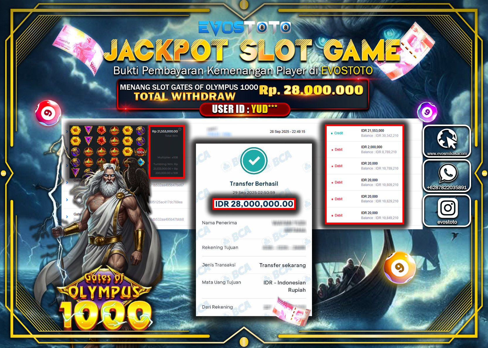 PEMBAYARAN JACKPOT SLOT GATES OF OLYMPUS 1000 Rp28.000.000 DI BAYAR LANGSUNG !