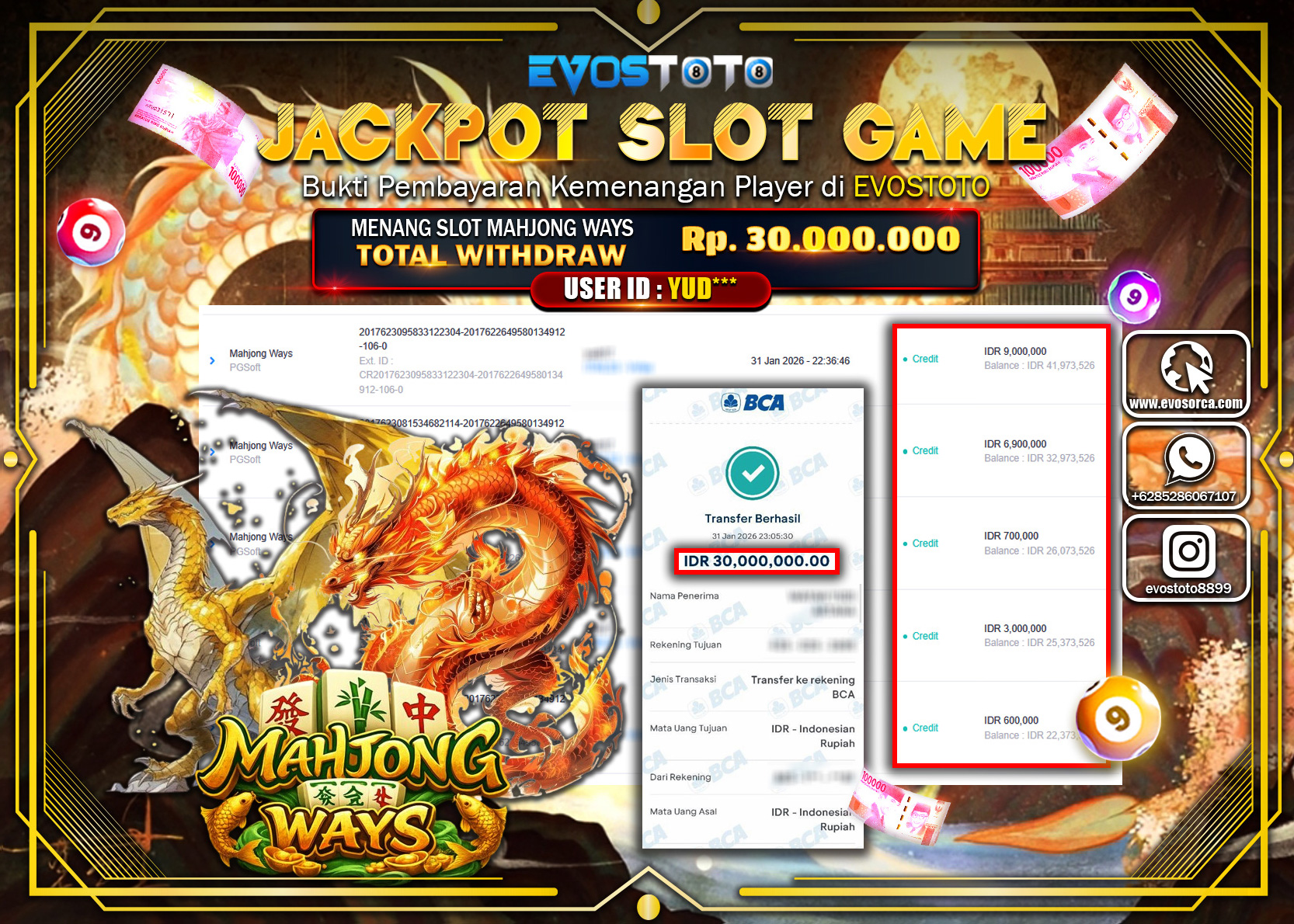 PEMBAYARAN JACKPOT SLOT MAHJONG WAYS Rp.30.000.000 DI BAYAR LANGSUNG !