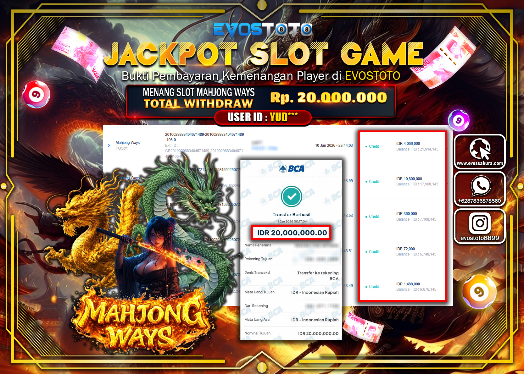 PEMBAYARAN JACKPOT SLOT MAHJONG WAYS Rp.20.000.000 DI BAYAR LANGSUNG !